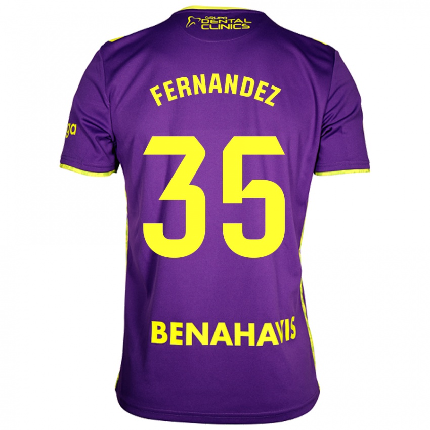 Kinderen Inés Fernández #35 Paars Geel Uitshirt Uittenue 2024/25 T-Shirt