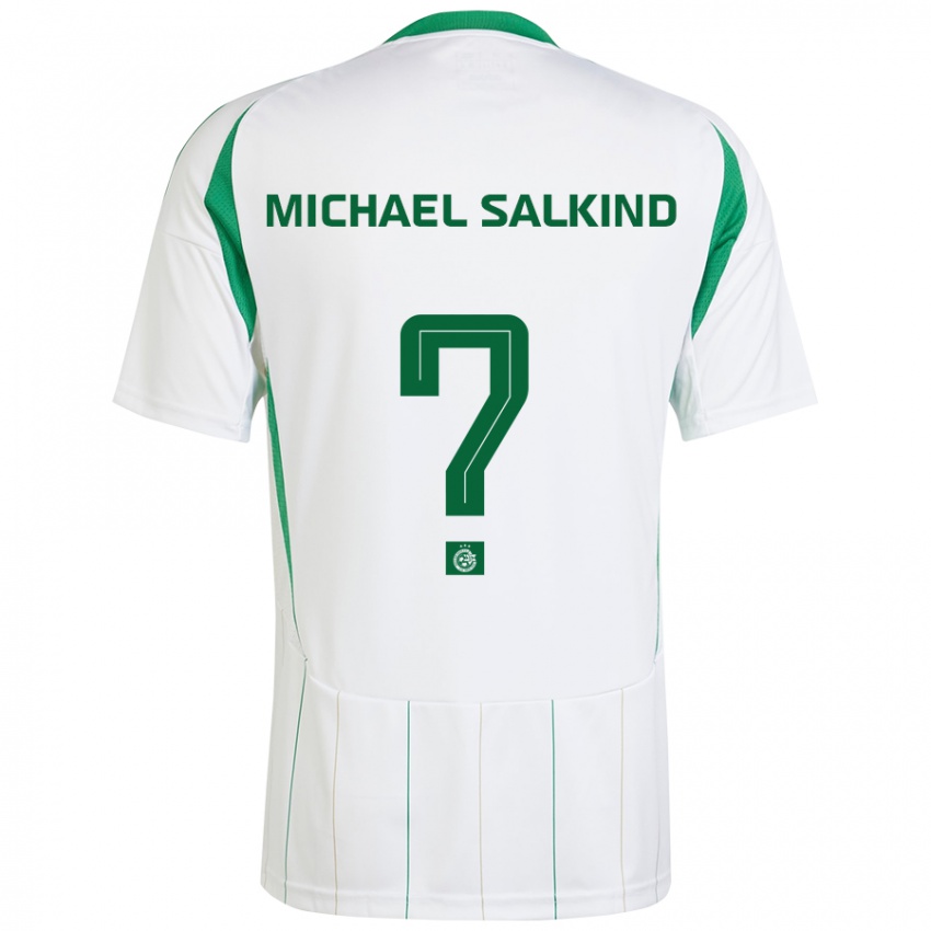 Kinderen Liav Michael Salkind #0 Witgroen Uitshirt Uittenue 2024/25 T-Shirt