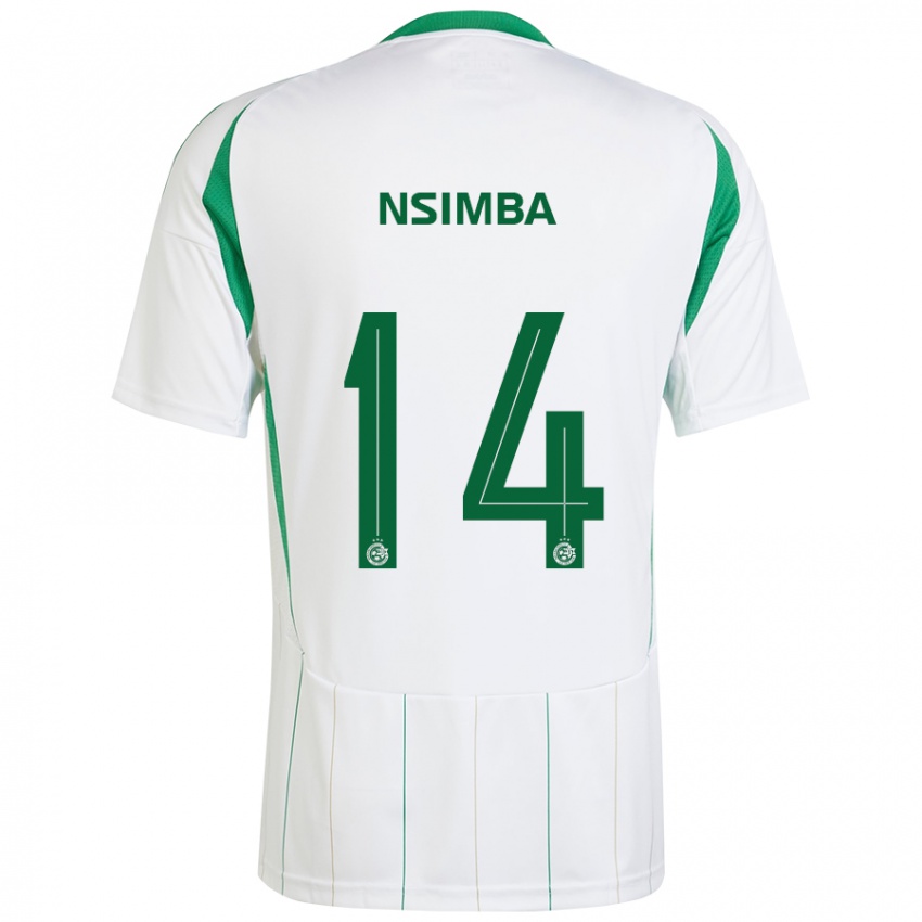 Kinderen Vital Nsimba #14 Witgroen Uitshirt Uittenue 2024/25 T-Shirt