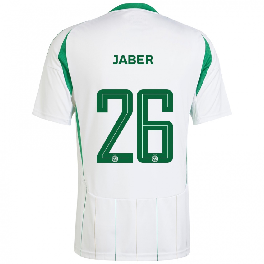 Kinderen Mahmoud Jaber #26 Witgroen Uitshirt Uittenue 2024/25 T-Shirt