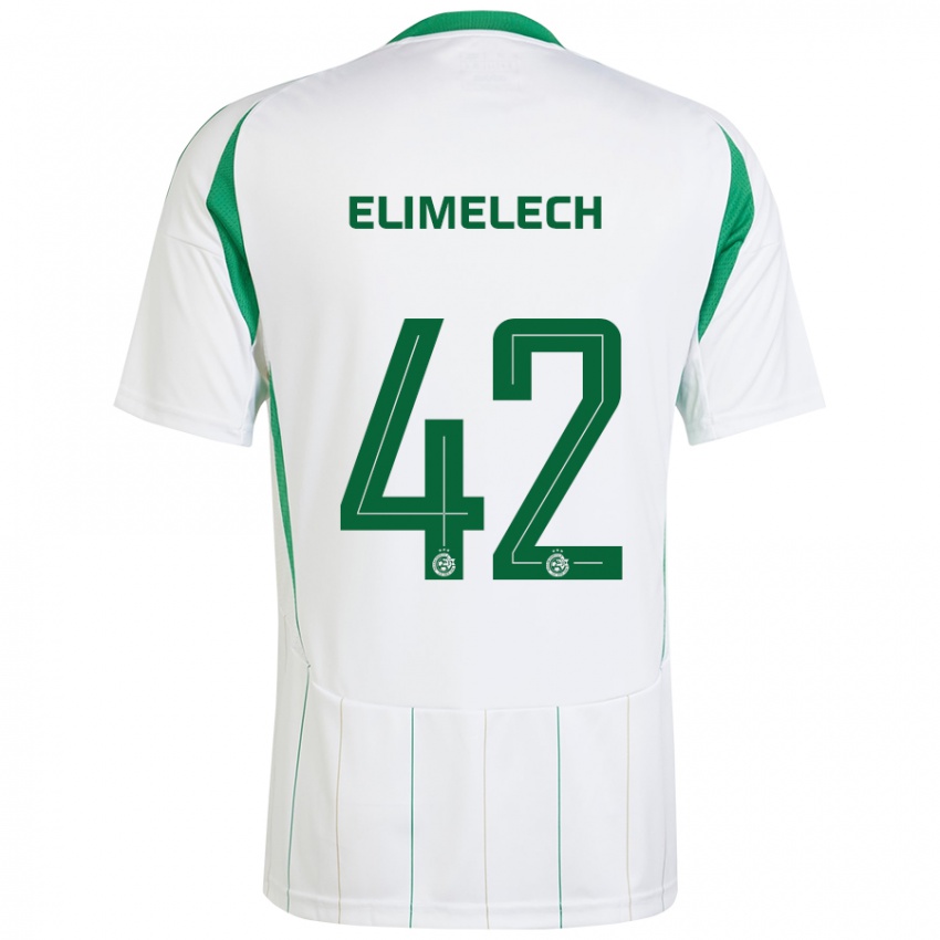 Kinderen Roey Elimelech #42 Witgroen Uitshirt Uittenue 2024/25 T-Shirt