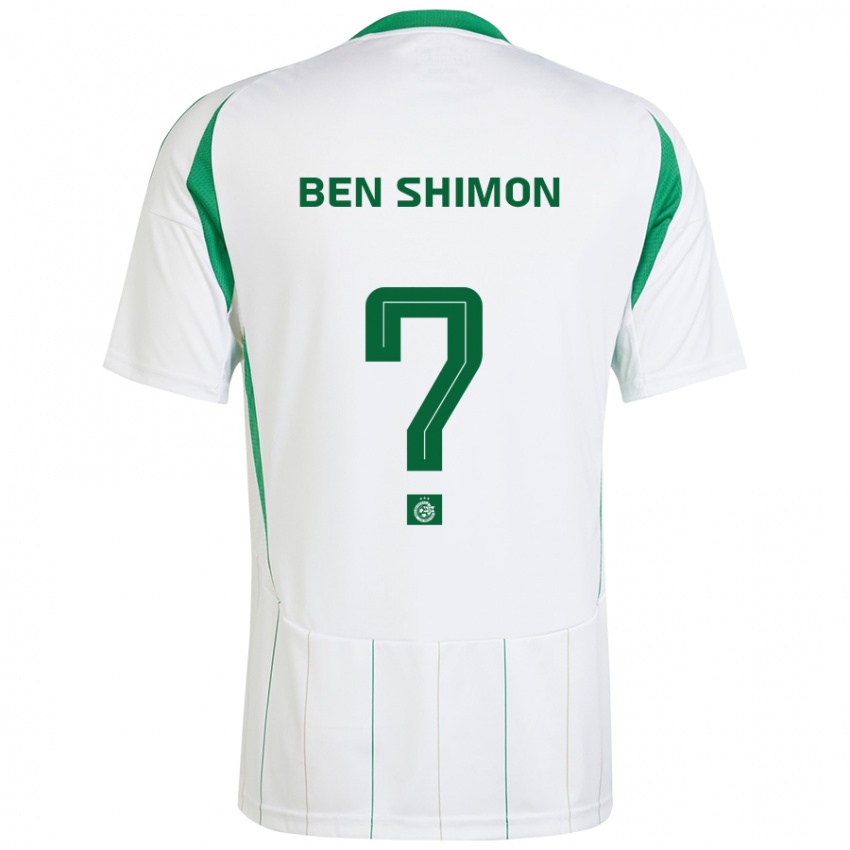 Kinderen Elad Ben Shimon #0 Witgroen Uitshirt Uittenue 2024/25 T-Shirt