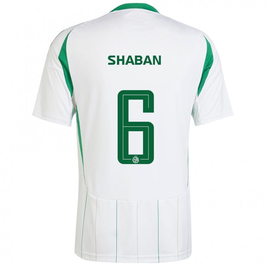 Kinderen Loay Shaban #6 Witgroen Uitshirt Uittenue 2024/25 T-Shirt