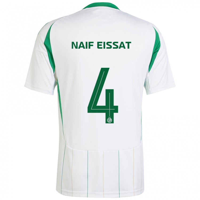 Kinderen Lisav Naif Eissat #4 Witgroen Uitshirt Uittenue 2024/25 T-Shirt