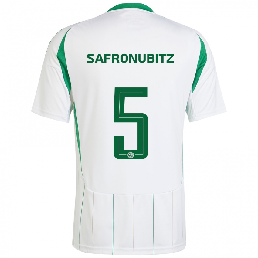 Kinderen Dan Safronubitz #5 Witgroen Uitshirt Uittenue 2024/25 T-Shirt