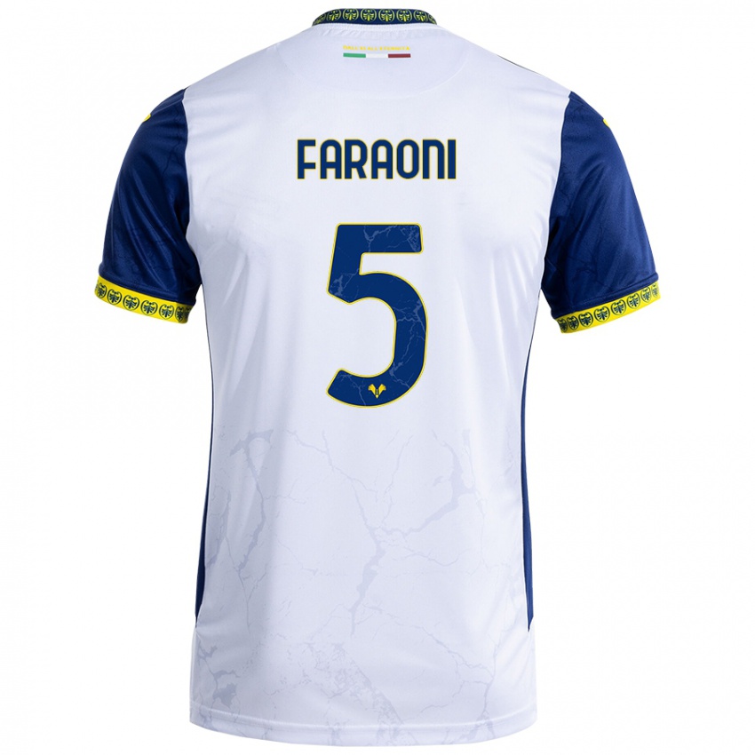 Kinderen Davide Faraoni #5 Witblauw Uitshirt Uittenue 2024/25 T-Shirt