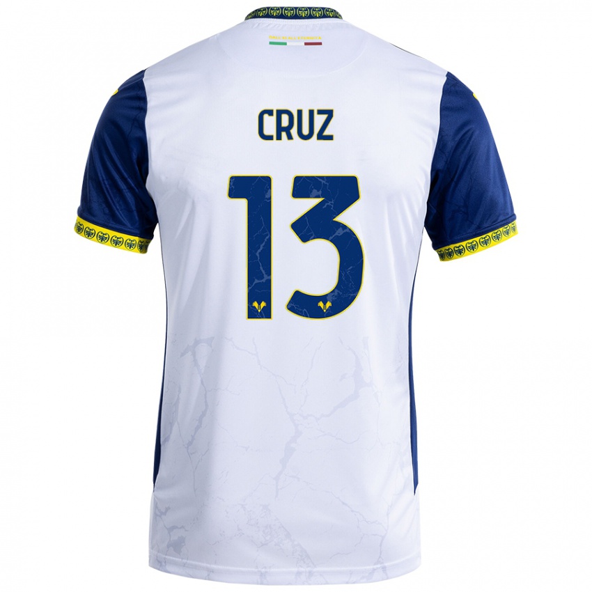 Kinderen Juan Manuel Cruz #13 Witblauw Uitshirt Uittenue 2024/25 T-Shirt