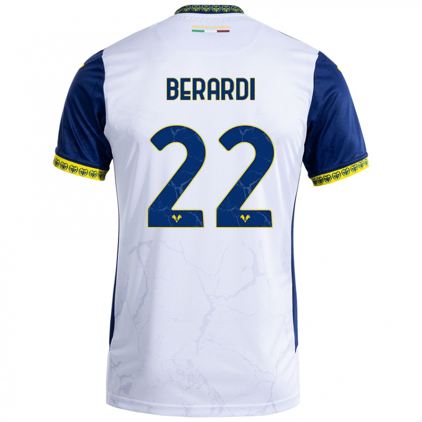 Kinderen Alessandro Berardi #22 Witblauw Uitshirt Uittenue 2024/25 T-Shirt