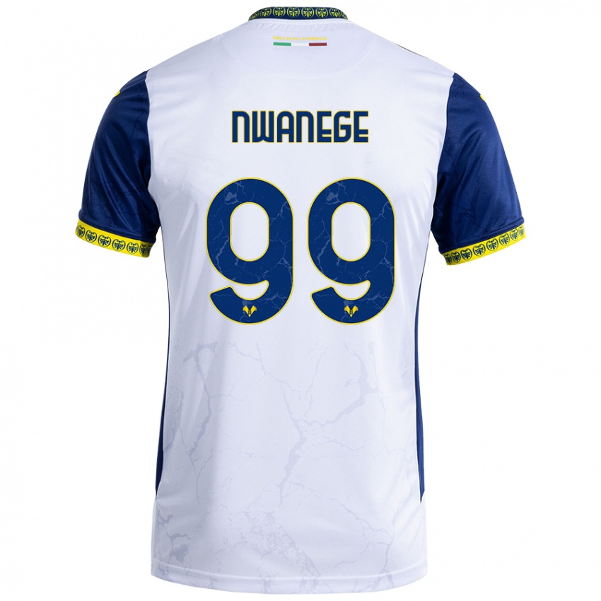 Kinderen Karlson Nwanege #99 Witblauw Uitshirt Uittenue 2024/25 T-Shirt