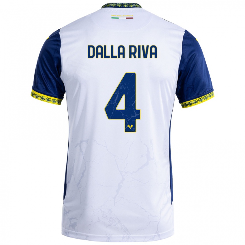 Kinderen Stefano Dalla Riva #4 Witblauw Uitshirt Uittenue 2024/25 T-Shirt