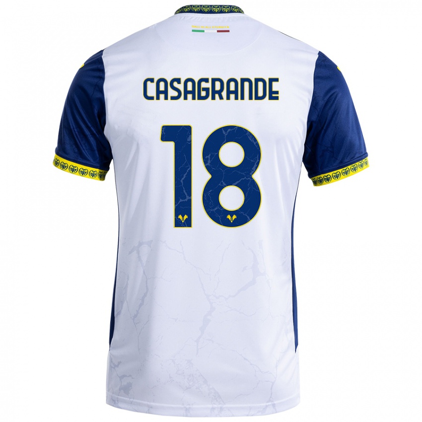 Kinderen Davide Casagrande #18 Witblauw Uitshirt Uittenue 2024/25 T-Shirt