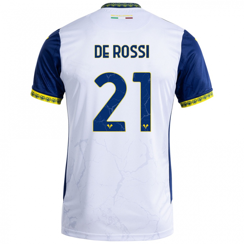 Kinderen Michele De Rossi #21 Witblauw Uitshirt Uittenue 2024/25 T-Shirt