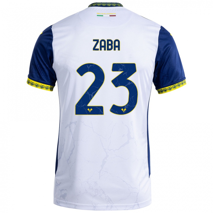 Kinderen Nelson Zaba #23 Witblauw Uitshirt Uittenue 2024/25 T-Shirt