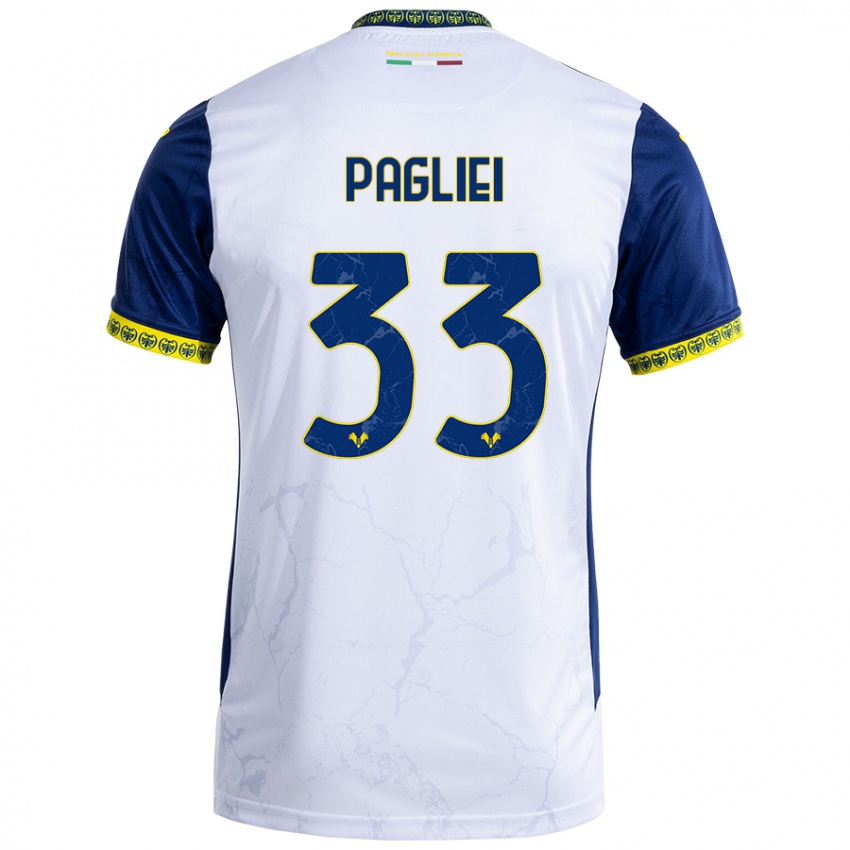 Kinderen Matteo Pagliei #33 Witblauw Uitshirt Uittenue 2024/25 T-Shirt