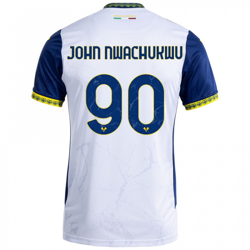 Kinderen Samuel John Nwachukwu #90 Witblauw Uitshirt Uittenue 2024/25 T-Shirt