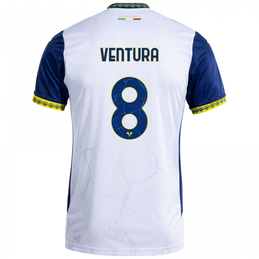 Kinderen Ciro Ventura #8 Witblauw Uitshirt Uittenue 2024/25 T-Shirt