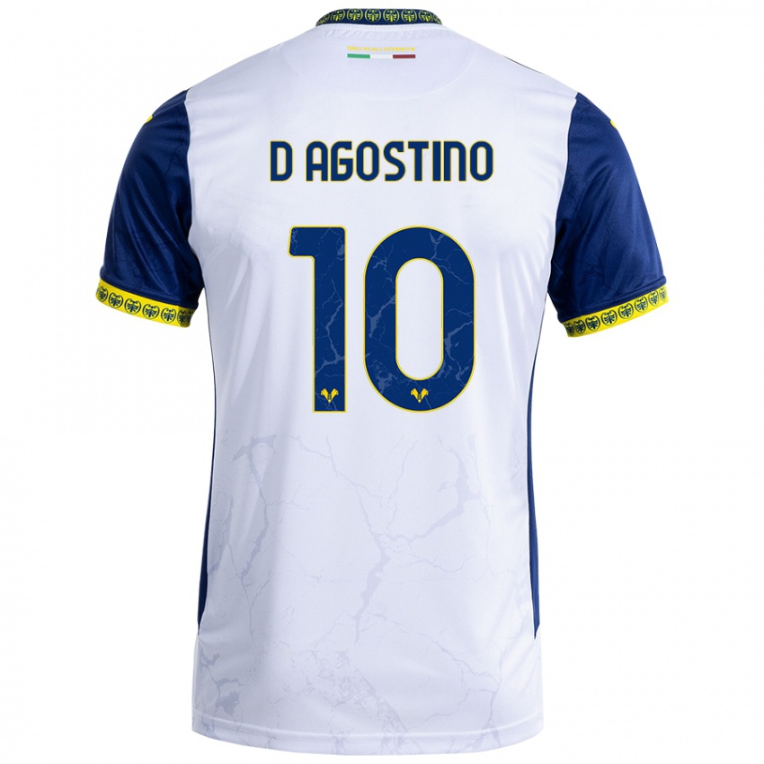 Kinderen Samuele D'agostino #10 Witblauw Uitshirt Uittenue 2024/25 T-Shirt