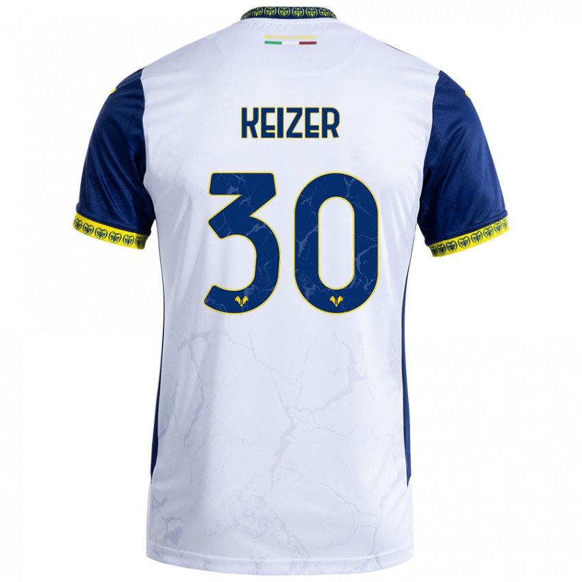 Kinderen Fanny Keizer #30 Witblauw Uitshirt Uittenue 2024/25 T-Shirt