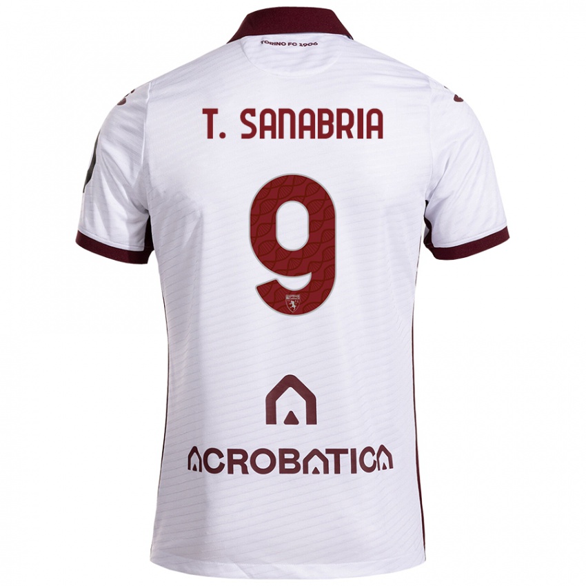 Kinderen Antonio Sanabria #9 Wit Kastanjebruin Uitshirt Uittenue 2024/25 T-Shirt