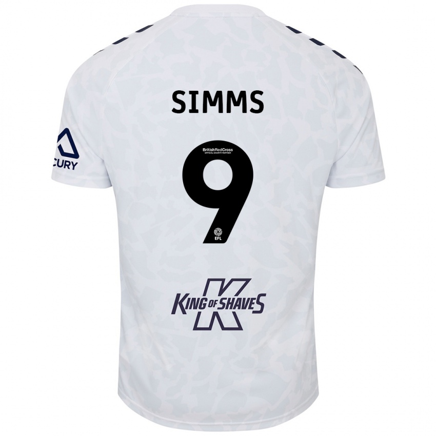 Kinderen Ellis Simms #9 Wit Uitshirt Uittenue 2024/25 T-Shirt