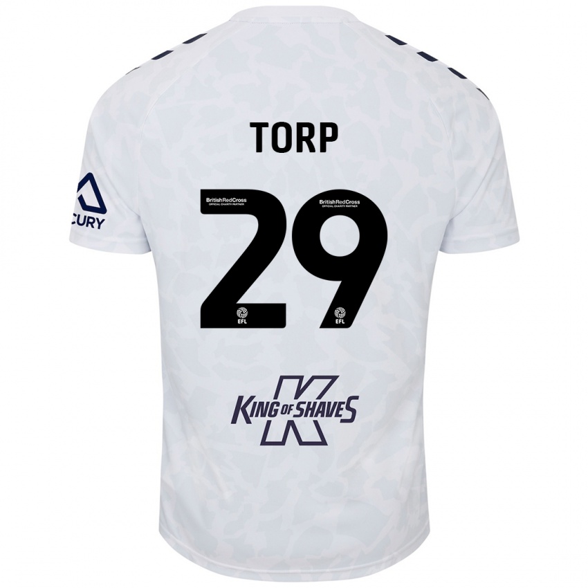 Kinderen Victor Torp #29 Wit Uitshirt Uittenue 2024/25 T-Shirt