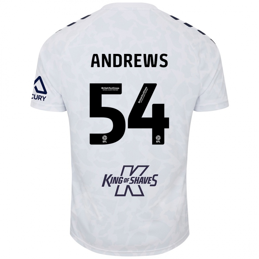 Kinderen Kai Andrews #54 Wit Uitshirt Uittenue 2024/25 T-Shirt