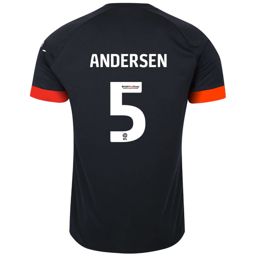 Kinderen Mads Andersen #5 Zwart Oranje Uitshirt Uittenue 2024/25 T-Shirt