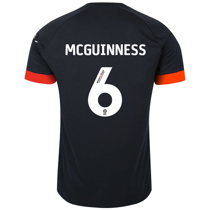 Kinderen Mark Mcguinness #6 Zwart Oranje Uitshirt Uittenue 2024/25 T-Shirt