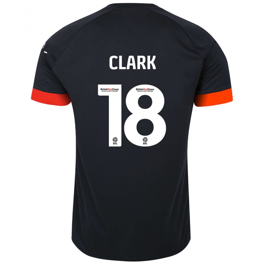 Kinderen Jordan Clark #18 Zwart Oranje Uitshirt Uittenue 2024/25 T-Shirt