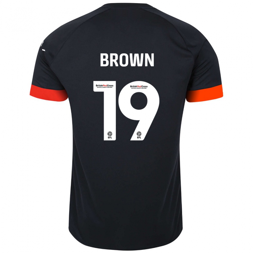 Kinderen Jacob Brown #19 Zwart Oranje Uitshirt Uittenue 2024/25 T-Shirt