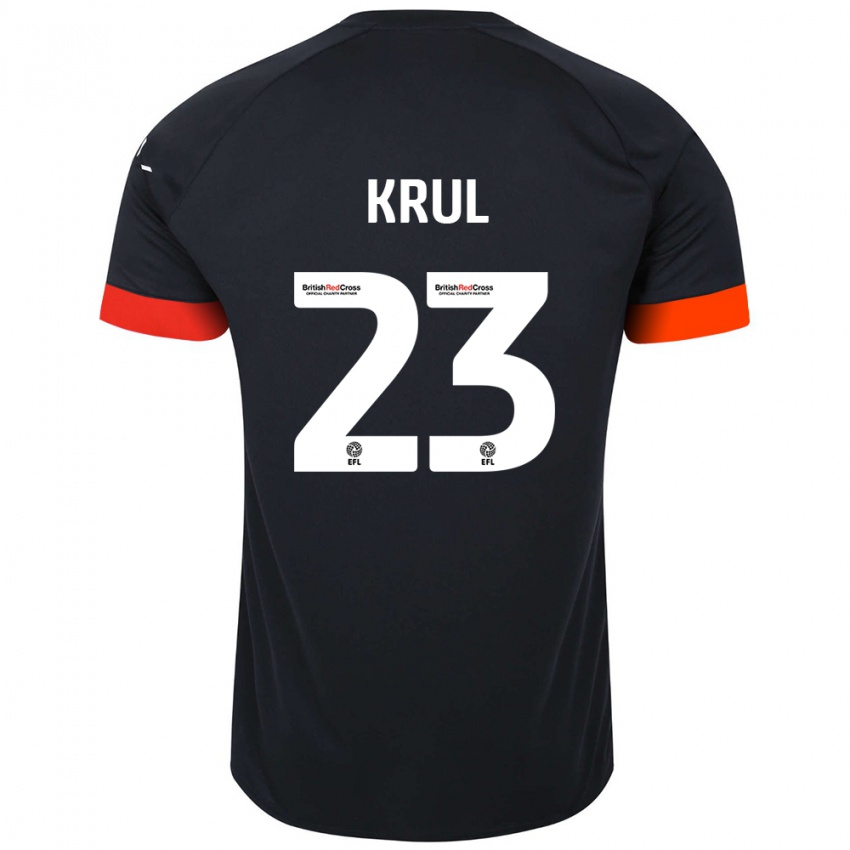 Kinderen Tim Krul #23 Zwart Oranje Uitshirt Uittenue 2024/25 T-Shirt