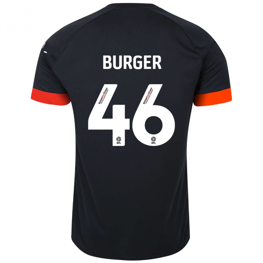 Kinderen Jake Burger #46 Zwart Oranje Uitshirt Uittenue 2024/25 T-Shirt