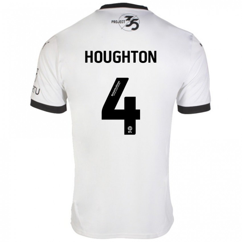 Kinderen Jordan Houghton #4 Wit Zwart Uitshirt Uittenue 2024/25 T-Shirt