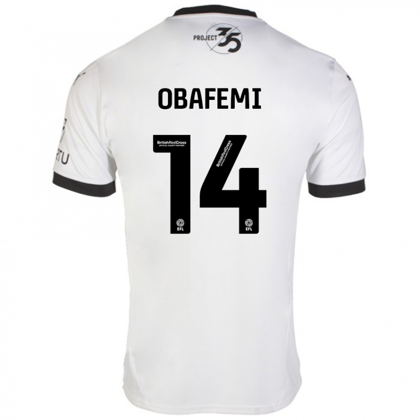 Kinderen Michael Obafemi #14 Wit Zwart Uitshirt Uittenue 2024/25 T-Shirt