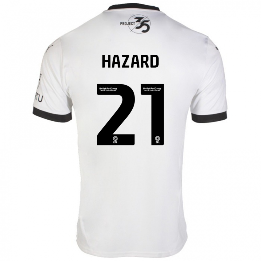 Kinderen Conor Hazard #21 Wit Zwart Uitshirt Uittenue 2024/25 T-Shirt