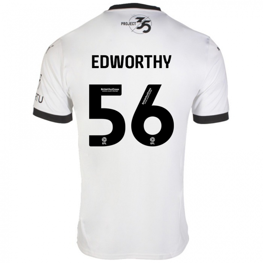 Kinderen Kieran Edworthy #56 Wit Zwart Uitshirt Uittenue 2024/25 T-Shirt