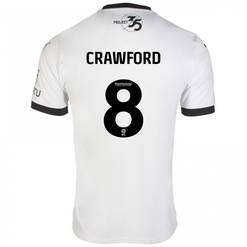 Kinderen Imy Crawford #8 Wit Zwart Uitshirt Uittenue 2024/25 T-Shirt