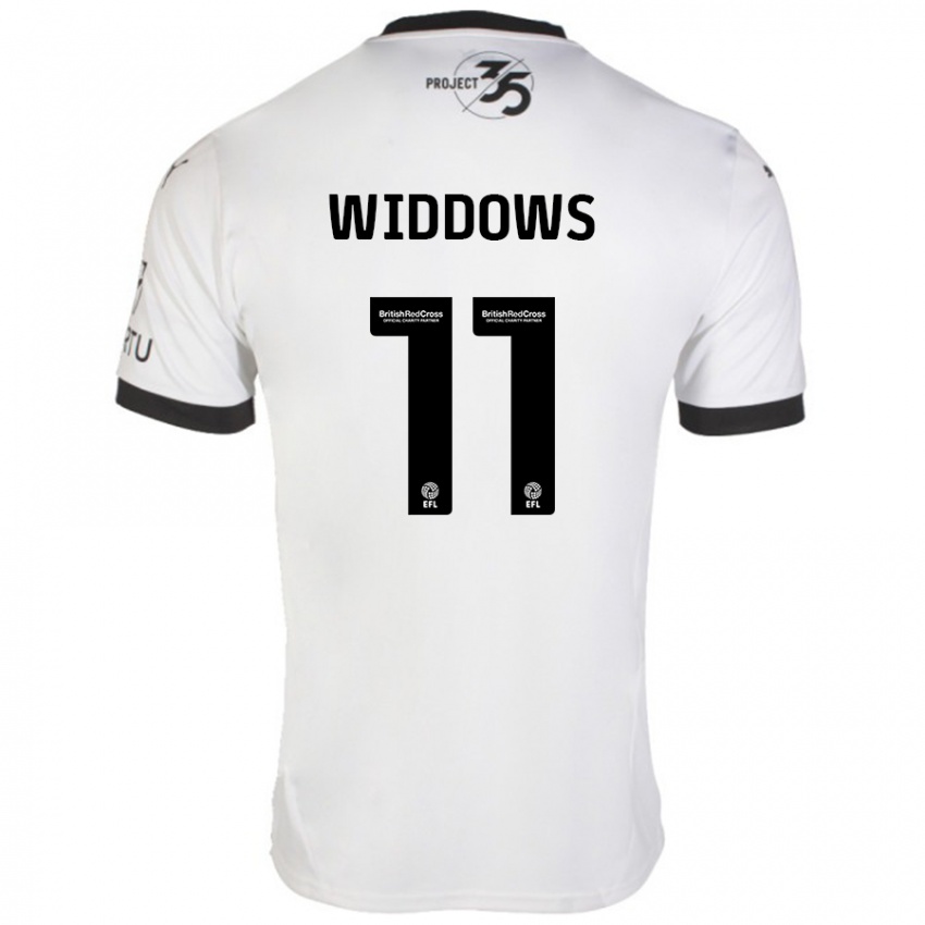 Kinderen Jade Widdows #11 Wit Zwart Uitshirt Uittenue 2024/25 T-Shirt