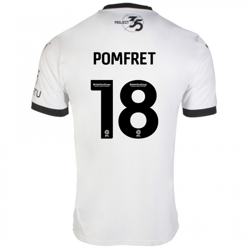 Kinderen Taya Pomfret #18 Wit Zwart Uitshirt Uittenue 2024/25 T-Shirt