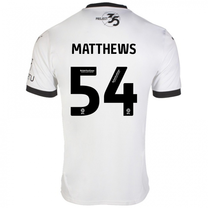 Kinderen Jack Matthews #54 Wit Zwart Uitshirt Uittenue 2024/25 T-Shirt