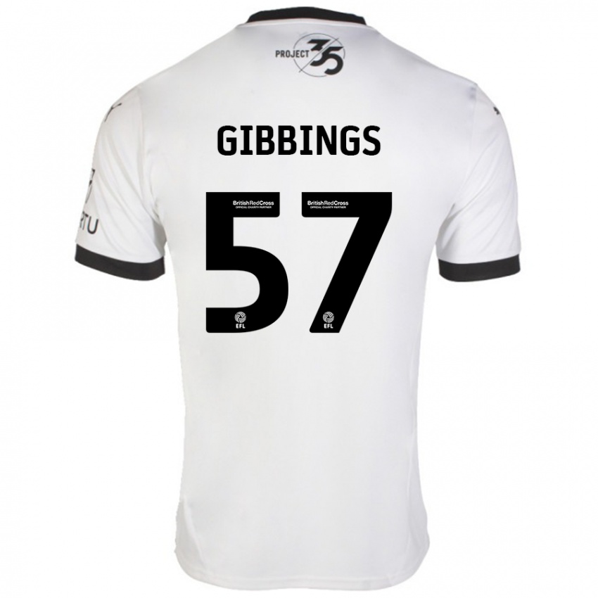 Kinderen Cole Gibbings #57 Wit Zwart Uitshirt Uittenue 2024/25 T-Shirt