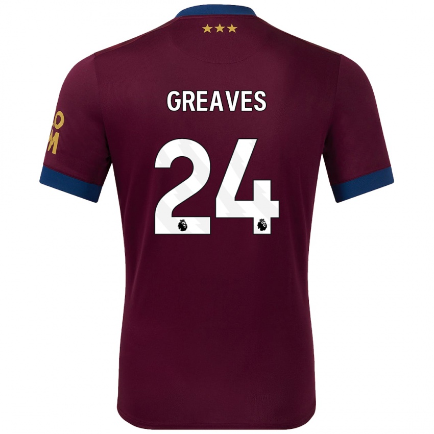 Kinderen Jacob Greaves #24 Bruin Uitshirt Uittenue 2024/25 T-Shirt