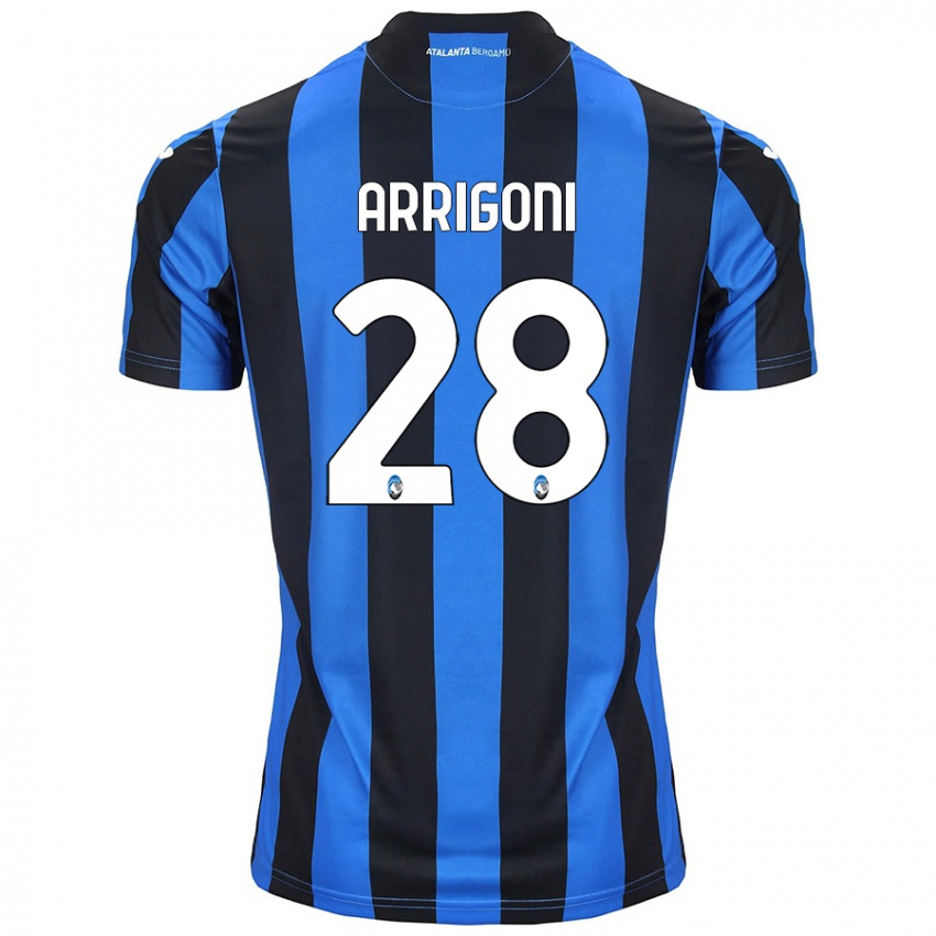 Heren Mattia Arrigoni #28 Blauw Zwart Thuisshirt Thuistenue 2024/25 T-Shirt