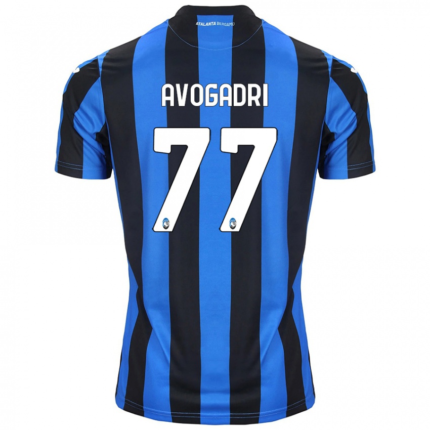 Heren Lorenzo Avogadri #77 Blauw Zwart Thuisshirt Thuistenue 2024/25 T-Shirt