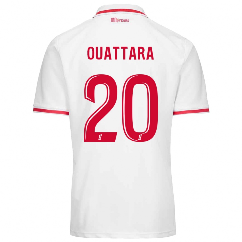 Heren Kassoum Ouattara #20 Wit Rood Thuisshirt Thuistenue 2024/25 T-Shirt