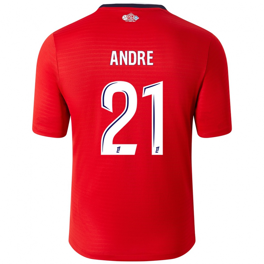 Heren Benjamin Andre #21 Rood Wit Thuisshirt Thuistenue 2024/25 T-Shirt