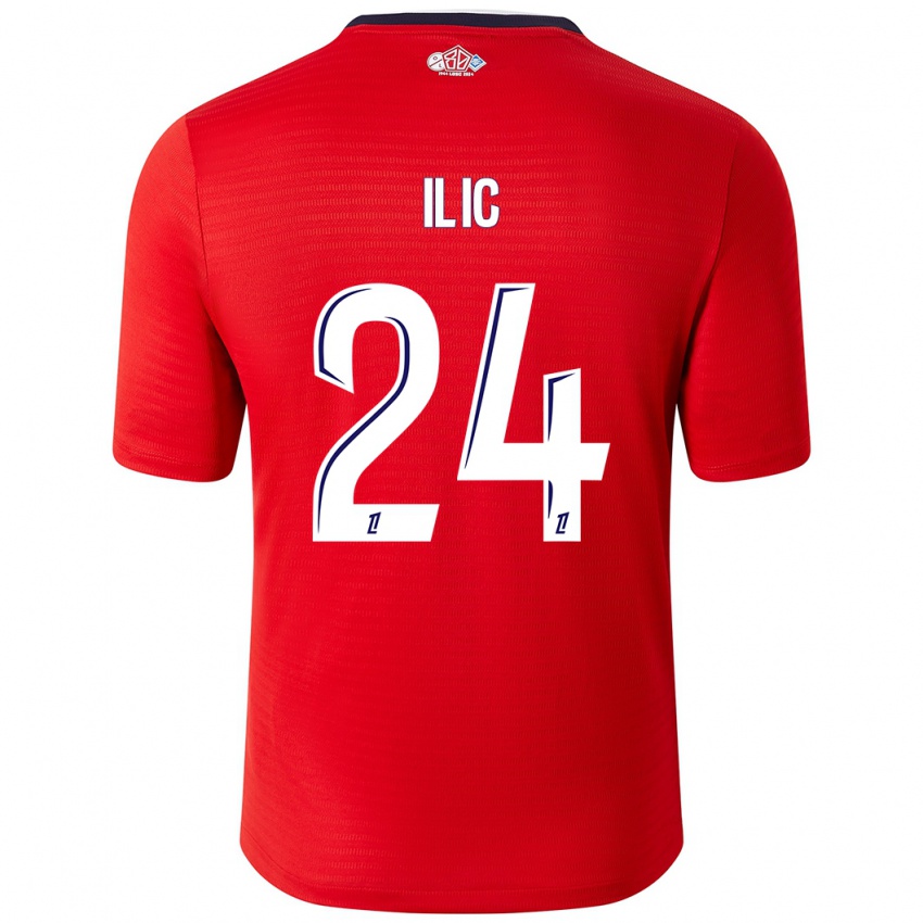 Heren Andrej Ilic #24 Rood Wit Thuisshirt Thuistenue 2024/25 T-Shirt