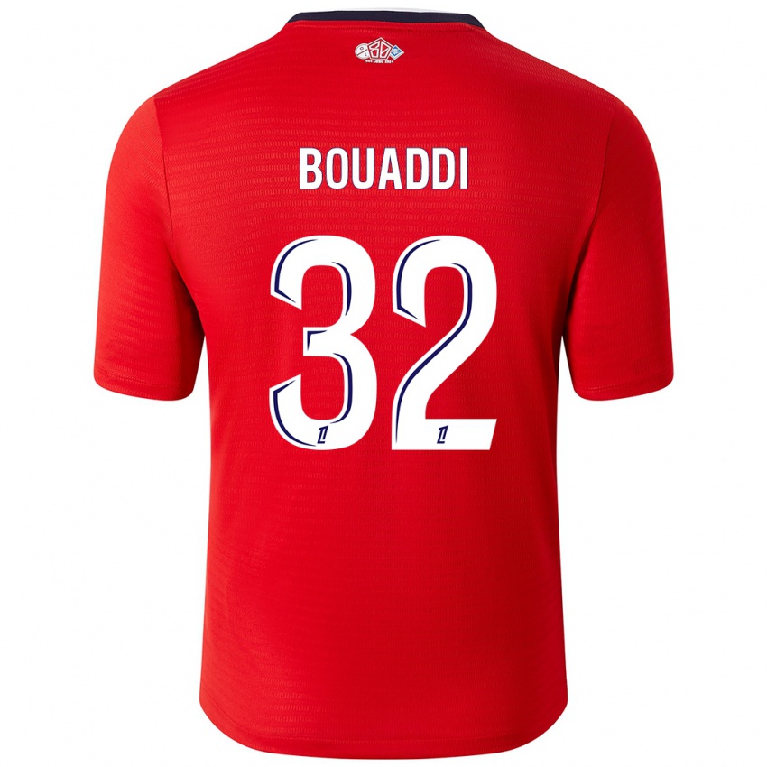 Heren Ayyoub Bouaddi #32 Rood Wit Thuisshirt Thuistenue 2024/25 T-Shirt