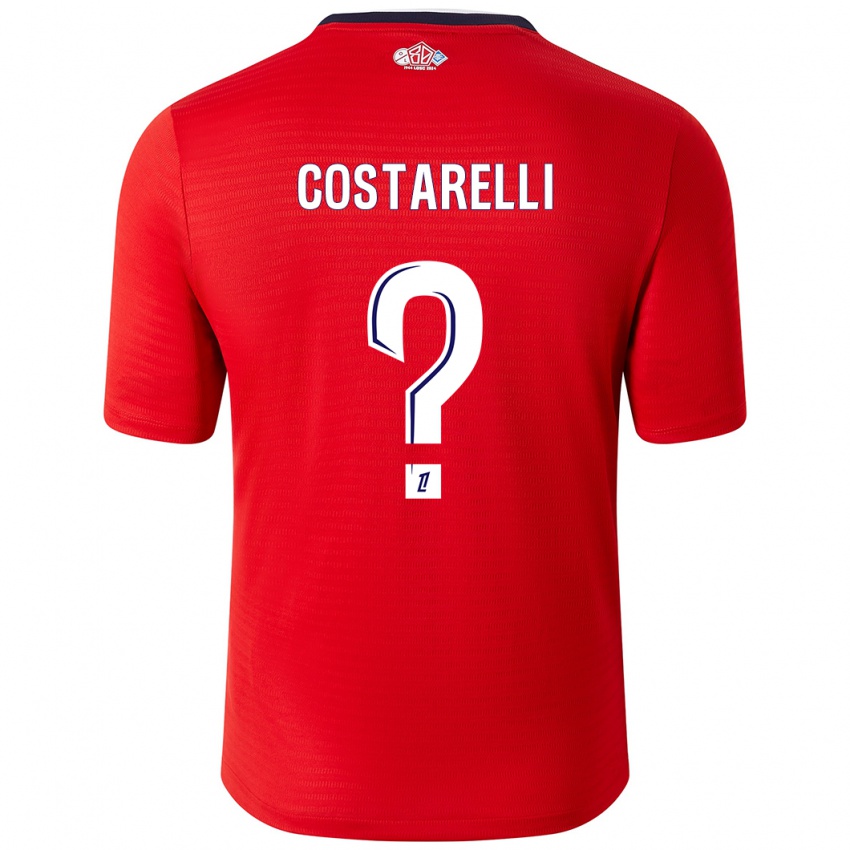 Heren Morgan Costarelli #0 Rood Wit Thuisshirt Thuistenue 2024/25 T-Shirt