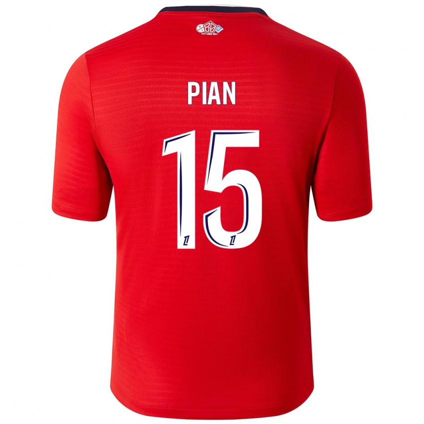 Heren Julie Pian #15 Rood Wit Thuisshirt Thuistenue 2024/25 T-Shirt